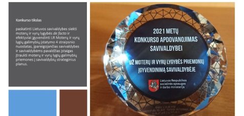 Joniškio savivaldybei lygiausios savivaldybės apdovanojimas