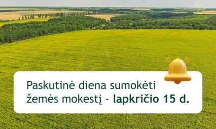 Žemės mokestį sumokėti – iki lapkričio 15 d.