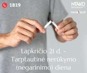 Tarptautinės nerūkymo dienos proga kviečiame atsisakyti rūkymo