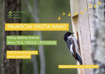Miškininkai kviečia dalyvauti šventėje „Paukščiai grįžta namo“