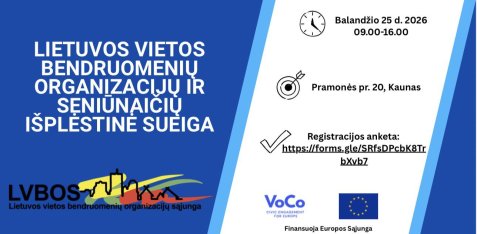 Lietuvos vietos bendruomenių organizacijų sąjunga kviečia į sueigą