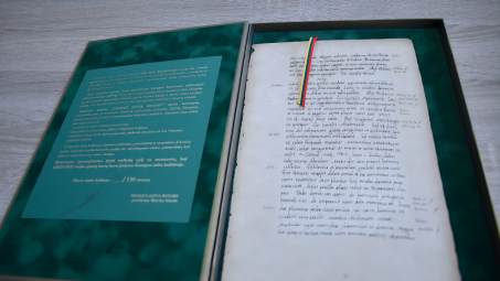 Joniškiui padovanota Kvedlinburgo analų dvilapio kopija-faksimilė